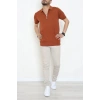 Fermuarlı Polo Yaka Tişört Tarçın - 71596.2167.