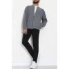 Fermuarlı Selanik Kumaş Erkek Sweat Füme - 42675.1567.