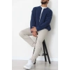 Fermuarlı Selanik Kumaş Erkek Sweat Lacivert - 42675.1567.