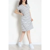 Fermuarlı Süprem Penye Elbise Beyazsiyah - 70825.1567.
