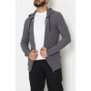 Fermuarlı Yan Kup Kapşonlu Erkek Sweat Füme - 25972.2125.