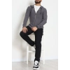 Fermuarlı Yan Kup Kapşonlu Erkek Sweat Füme - 25972.2125.