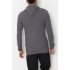 Fermuarlı Yan Kup Kapşonlu Erkek Sweat Füme - 25972.2125.