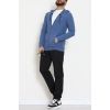 Fermuarlı Yan Kup Kapşonlu Erkek Sweat İndigo - 25972.2125.