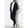 Fermuarlı Yan Kup Kapşonlu Erkek Sweat Lacivert - 25972.2125.