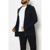 Fermuarlı Yan Kup Kapşonlu Erkek Sweat Lacivert - 25972.2125.