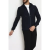 Fermuarlı Yan Kup Kapşonlu Erkek Sweat Lacivert - 25972.2125.