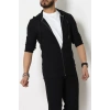 Fermuarlı Yan Kup Kapşonlu Erkek Sweat Siyah - 25972.2125.