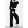 Fırfır Detay Triko Takım Siyah - 2053.1247.