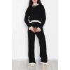 Fırfır Detay Triko Takım Siyah - 2053.1247.