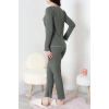 Fitilli İnterlok Pijama Takımı Koyuhaki - 70796.1048.