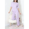 Fitilli Kumaş Pijama Takımı Lila - 52302.1567.