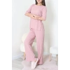 Fitilli Kumaş Pijama Takımı Pembe - 52302.1567.
