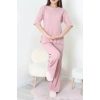 Fitilli Kumaş Pijama Takımı Pembe - 52302.1567.