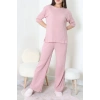 Fitilli Kumaş Pijama Takımı Pembe - 52302.1567.