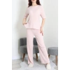 Fitilli Kumaş Pijama Takımı Pudra - 52302.1567.