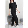 Fitilli Kumaş Pijama Takımı Siyah - 52302.1567.