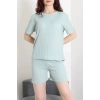 Fitilli Kumaş Şortlu Pijama Takımı Mint - 52301.1567.