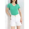 Fitilli V Yaka Body Yeşil - 70536.1388.