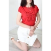 Fiyonk Baskılı Bluz Kırmızı - 43995.599.