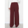 Full Likra İthal Krep Yandan Fermuarlı Pantolon Bordo - 90161.1837.