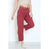 Gabardin Kemerli Havuç Pantolon Bordo - 7770.1437.
