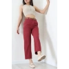 Gabardin Kemerli Havuç Pantolon Bordo - 7770.1437.