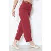 Gabardin Kemerli Havuç Pantolon Bordo - 7770.1437.