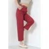 Gabardin Kemerli Havuç Pantolon Bordo - 7770.1437.