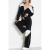 Garnili Fermuarlı 2 İplik Eşofman Takımı Siyahbeyaz - 50790.1857.