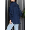 Geniş Çizgili Buklet Oversize Gömlek Laci - 70995.1934.