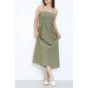 Gipeli İp Askılı Elbise Haki - 41848.1723.