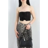 Gül Detaylı Crop Bluz Siyah - 41399.1595.