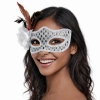 Gümüş Renk Tüylü Balo Maskesi Kadın Parti Aksesuarı