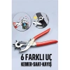 HSNET Kemer Delici Pense 6 Uçlu Saat Kayış Kemer Delme Pensesi