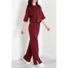 İki İplik Çıtçıt Detaylı Eşofman Takımı Bordo - 43964.1857.