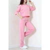 İki İplik Çıtçıt Detaylı Eşofman Takımı Pembe - 43964.1857.