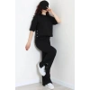 İki İplik Çıtçıt Detaylı Eşofman Takımı Siyah - 43964.1857.