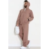 İki İplik Oversize Fermuarlı Erkek Takım Kahve - 80272.1567.