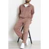 İki İplik Oversize Fermuarlı Erkek Takım Kahve - 80272.1567.