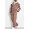 İki İplik Oversize Fermuarlı Erkek Takım Kahve - 80272.1567.