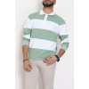 İki İplik Penye Parçalı Erkek Polo Yaka Mint - 55025.1947.