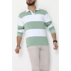İki İplik Penye Parçalı Erkek Polo Yaka Mint - 55025.1947.