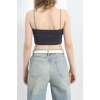İp Askılı Crop Büstiyer Atlet Füme - 20544.200.