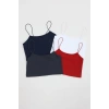 İp Askılı Crop Büstiyer Atlet Lacivert - 20544.200.