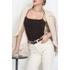 İp Askılı Kısa Crop Atlet Kahve - 21563.200.