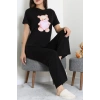 İpek Apreli Süprem Pijama Takımı Siyah - 52238.1567.