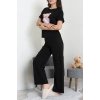 İpek Apreli Süprem Pijama Takımı Siyah - 52238.1567.