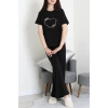 İpek Apreli Süprem Pijama Takımı Siyahkalp - 52238.1567.