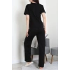 İpek Apreli Süprem Pijama Takımı Siyahkalp - 52238.1567.